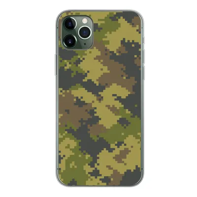 Produktbild von MuchoWow® Handyhülle Schutzhülle Hülle für iPhone 11 Pro Max Illustriertes Tarnmuster von Pixeln Silikon Softcase Handy Hülle - Schutz