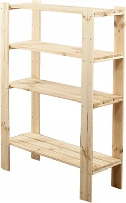 Produktbild von Holzregal WOODLAND | HxBxT 115x80x30cm | Fachlast 120kg | 4 Fachboden | Kiefernholz | Natur