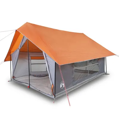 Produktbild von Campingzelt 5 Personen Grau und Orange Wasserdicht