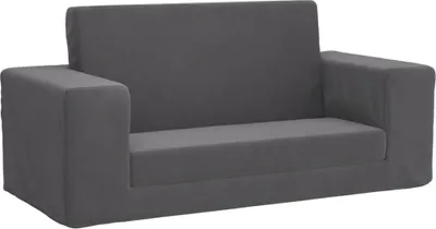 Produktbild von vidaXL Kinder-Schlafsofa 2-Sitzer Anthrazit Weicher Plüsch