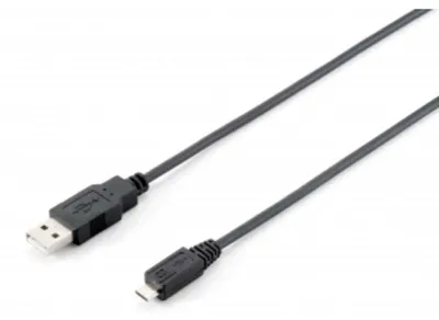 Produktbild von Equip USB 2.0 A auf Micro-B Kabel, 1.8m , M/M, Schwarz, 1,8 m, USB A, Micro-USB B, USB 2.0, Männlich/Männlich, Schwarz