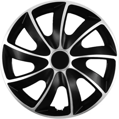 Produktbild von NRM Radkappen QUAD BICOLOR, Silber/Schwarz 13" Zoll. (4 x Universal Radzierblenden/Radkappen)