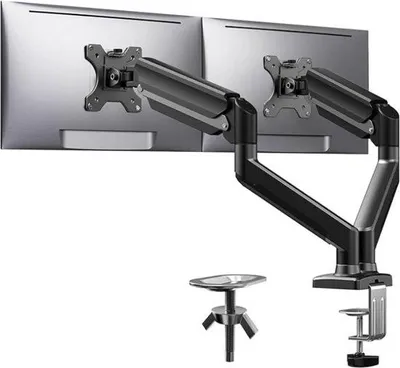 Immagine prodotto di Supporto doppio per monitor, regolabile ergonomicamente, nero