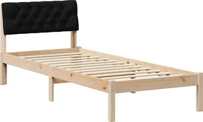 Produktbild von vidaXL Bettgestell Braun und Schwarz 80 x 200 cm Massivholz Kiefer
