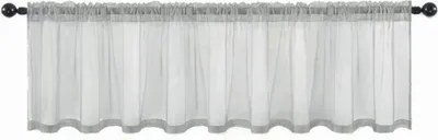 Produktbild von 2er Set Bistrogardine Transparent Scheibengardine Kurzgardine Stangendurchzug Gardine, Größe: 132x46cm, Farbe: Grau