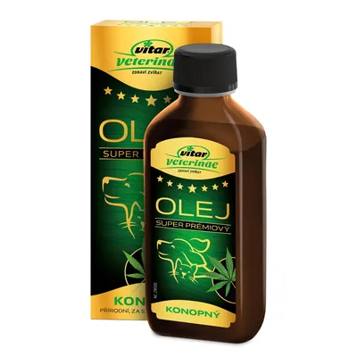 Produktbild von VITAR Veterinae Hanföl 200 ml Omega 3 6 Hunde Katzen Gesundheit