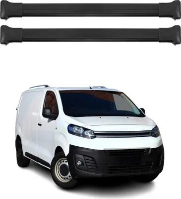 Image de Barres de toit transversales pour Citroen Jumpy 2016-2025 Aluminium Noir