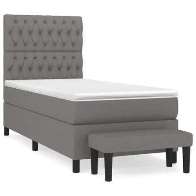 Obrázok produktu pre vidaXL Boxspring posteľ s matracom Dark Grey 90x190 cm Látka