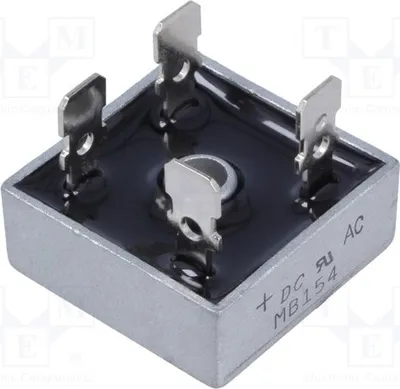 Produktbild von 1x Einphasen Brückengleichrichter If: 15A Urmax: 400V Ifsm: 300A MB154 Einphasend