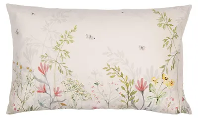 Productafbeelding van Clayre & Eef kussensloop, 30x50 cm, beige en groen, polyester, bloemenprint