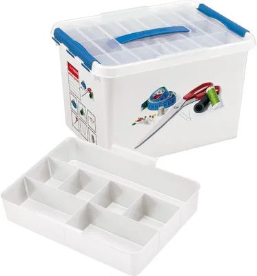 Produktbild von Sunware 8711112798335, Nähbox, Blau, Weiß, Rechteckig, Muster, 22 l, 400 mm