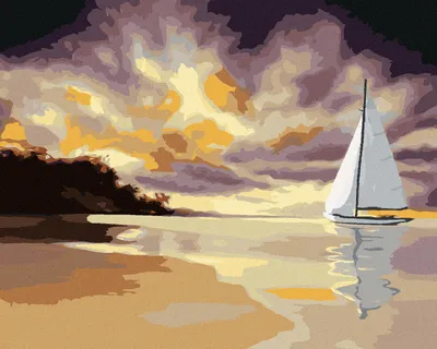 Produktbild von Zuty - Malen nach Zahlen - KLEINES SEGELSCHIFF AN DER KÜSTE (D. RUSTY RUST), 40x50 cm, mit Keilrahmen (bereits gespannt)