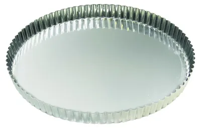 Runde Backform, 26 cm, geriffelter Boden, Eisen, ofenfest