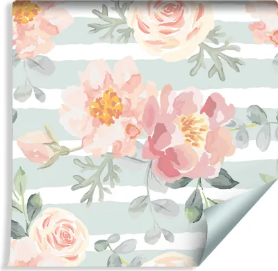 Produktbild von 10m VLIES TAPETE Rolle Natur Rosen Pfingstrosen BLUMEN XXL