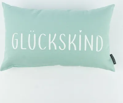 Produktbild von Magma Deko Kissen mit Aufschrift Glückskind mint 30x50cm