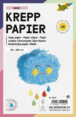 Produktbild von folia Krepppapier-Rollen X-MAS 500 mm x 2 m sortiert