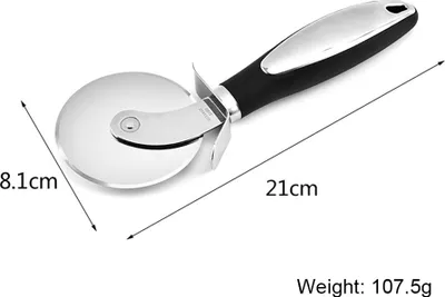 Image de Roue de coupe-pizza en acier inoxydable Coupe-pizza de cuisine avec poignée antidérapante