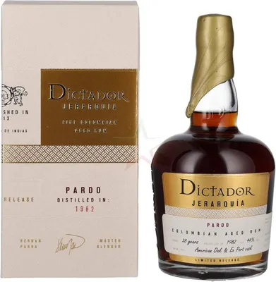 Produktbild von Dictador JERARQUÍA 38 Years Old PARDO Colombian Aged Rum 1982 44.00 % 0,70 lt.