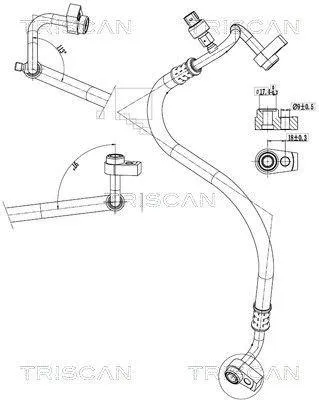 Produktbild von TRISCAN Hochdruckleitung und Niederdruckleitung Klimaanlage Hochdruckleitung 9010 16034 für FORD FOCUS III Turnier