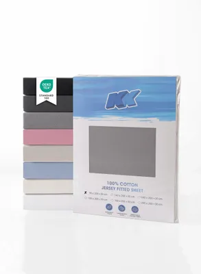 Obrázek produktu pro Prostěradlo Jersey, 100% bavlna, 90x200+30 cm, šedé