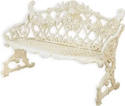 Produktbild von Casa Padrino Barock Gartenbank Cremeweiß 117 x H. 81,5 cm - Prunkvolle Gusseisen Garten Sitzbank - Gusseisen Gartenmöbel - Barock Garten Möbel - Garten Möbel im Barockstil