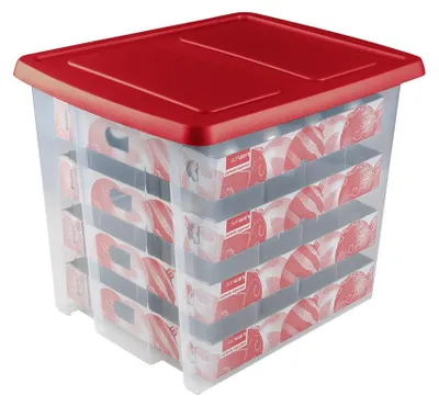 Produktbild von Sunware weihnachtskugelbox 64 kugeln - nesta - Transparent - Stapelbar | Mit Deckel