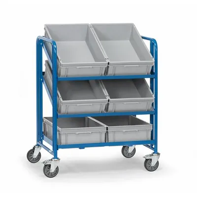 Produktbild von fetra 2392, Stahl, Regalwagen, Blau, 250 kg, 4 Rad/Räder, 12,5 cm
