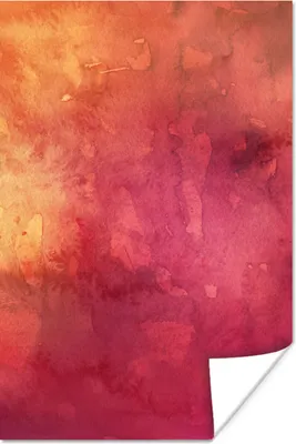Produktbild von MuchoWow® Poster Aquarell - Gelb - Orange - Rot 40x60 cm - Plakate für die Wand - Poster Babyzimmer