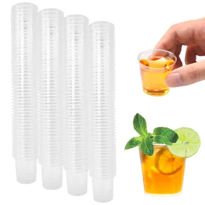 300 transparente Shotgläser 20 ml, Plastikbecher für Partys