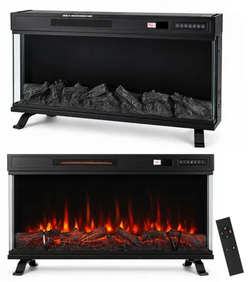 Image de Peviasot, cheminée électrique de 36 pouces avec flamme 3D, 12 couleurs et 5 niveaux de luminosité