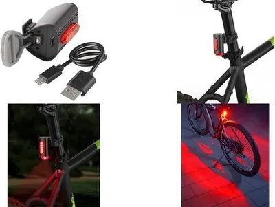 Image de FISCHER Feu arrière à accu pour vélo TWIN, avec éclairage au sol