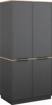 A tall, four-door wardrobe with a modern design.