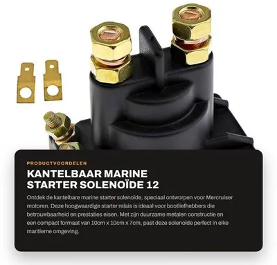 Productafbeelding van Kantelbaar Marine Starter Solenoïde - 12 Volt Starter Relais - Hoogwaardige constructie - Zwart - Geschikt voor Mercruiser motoren - Perf...