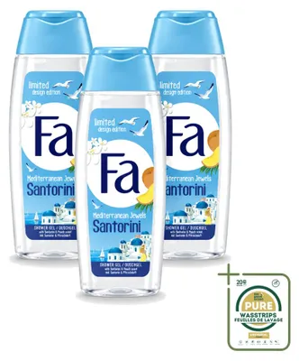 Produktbild von 3 x Fa Mediterranean Jewels Santorini Duschgel - 250 ml - Vorratspackung - 3 Stücke