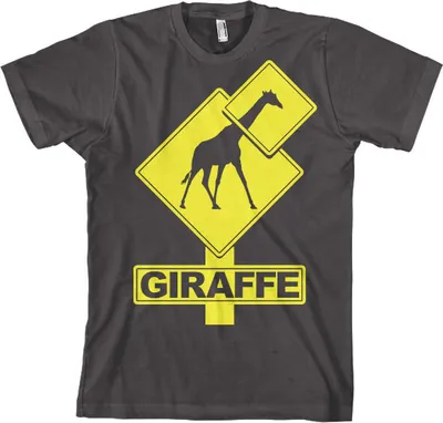 Produktbild von Giraffe Sign T-Shirt - Large - Dark-Grey