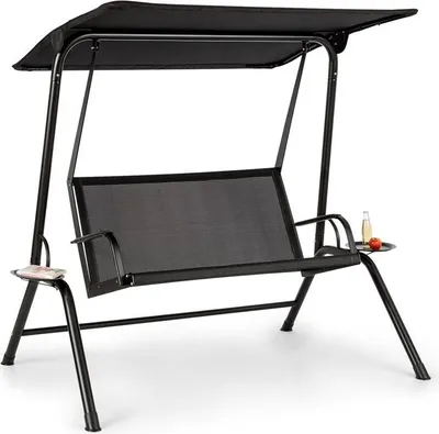 Image de Blumfeldt Bel Air Mono Swing Balancelle de jardin avec auvent - cadre acier noir
