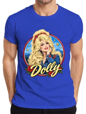 Produktbild von Dolly Parton Country Musik Sängerin Legende Western Tennessee Herren T-Shirt, Blau, M