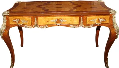Produktbild von Casa Padrino Luxus Barock Schreibtisch mit 3 Schubladen Braun / Gold B 141 cm, T 71 cm - Sekretär Luxus Möbel
