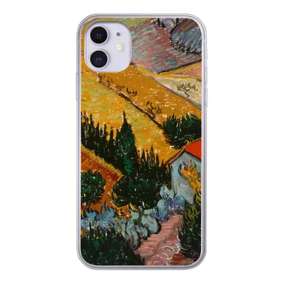 Produktbild von MuchoWow® Handyhülle Schutzhülle Hülle für iPhone 11 Landschaft mit einem Haus und einem Ackerbauern - Vincent van Gogh Silikon Softcase Handy Hülle - Handytasche