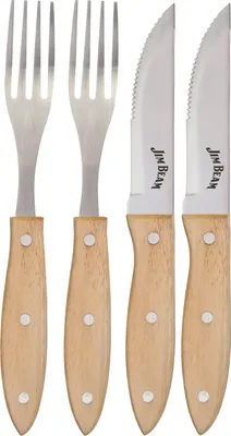 Produktbild von Jim Beam Steakmesser und Gabel Set JB0167 4 Teile