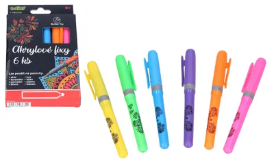 Produktbild von Acrylstifte Set 6 Stück, bunte Farben