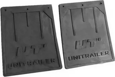 Produktbild von UNITRAILER Spritzlappen-Set 187x205 mm aus Gummi 2 Stück für Kotflügel an Pkw-Anhängern als robuster Schmutzfänger