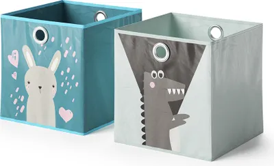 Produktbild von Vicco Faltbox 30x30 , 30 x 30 cm 2er Set, Blau/Grau