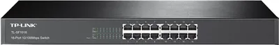 Produktbild von TP-Link TL-SF1016, Unmanaged, Fast Ethernet (10/100), Rack-Einbau, 1U