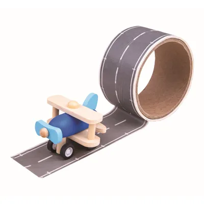 Immagine prodotto di Bigjigs Toys Pista di decollo con aereo con nastro adesivo