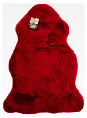Produktbild von Echtes Merino Schaffell | Naturform | hoch-/langflorig | Dekofell Couchauflage Bettvorleger Teppich | rot 95cm