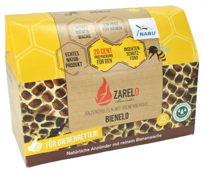 Zdjęcie produktu dla Zarelo Bienelo - Zapalniczki z woskiem pszczelim, Naturalne zapalniczki