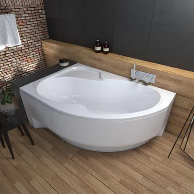 Produktbild von ECOLAM Badewanne Wela 150x100 cm links Eckbadewanne + Schürze Acryl Antirutsch-Oberfläche Acrylwanne Qualitätswanne Ablaufgarnitur Silikon Füße Set