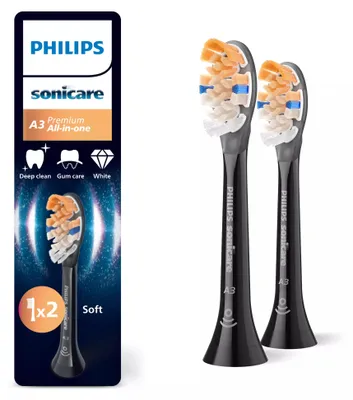 Obrázok produktu pre Philips Sonicare HX9092/88, 2 kusov, Čierna, 3 mesiace, Mäkké, 62000 pohybov za minútu, Philips
