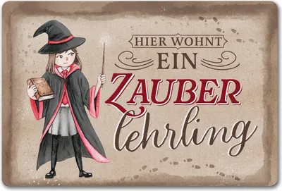 Produktbild von Zauberlehrling Fußmatte in 40x60 cm ohne Rand mit Zauberschülerin in rot